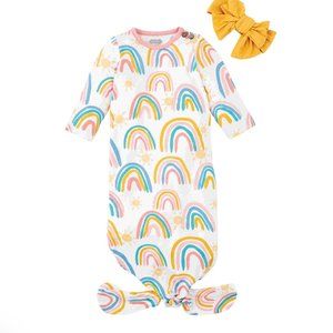 NWT Mudpie Rainbow Newborn Gown
